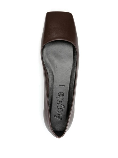 Aeyde Ida leather ballerina shoes - Brown - zdjęcie produktu nr 2