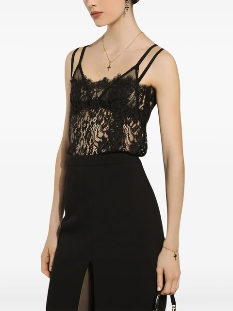 Dolce & Gabbana lace square-neck camisole - Black - zdjęcie produktu nr 2