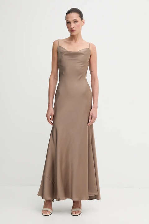 Bardot sukienka kolor brązowy maxi dopasowana 59709DB3 - zdjęcie produktu nr 1
