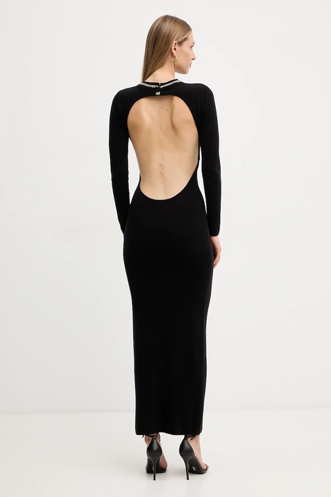 Marciano Guess sukienka z dodatkiem wełny ABEL kolor czarny maxi dopasowana 5BGK03 5782Z - zdjęcie produktu nr 1