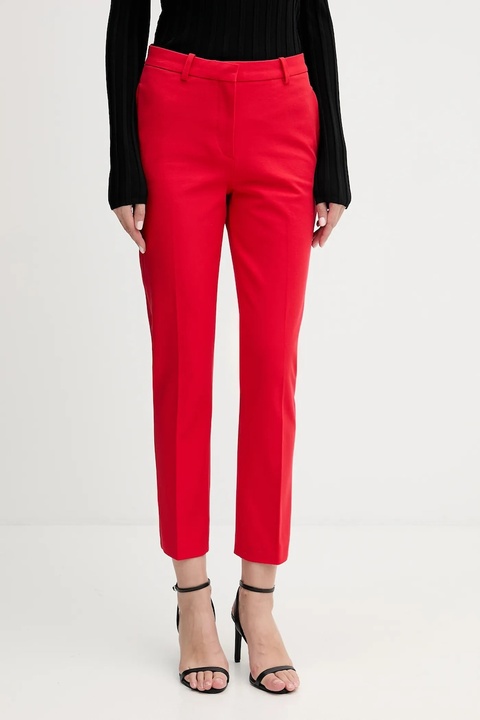 Tommy Hilfiger spodnie damskie kolor czerwony dopasowane medium waist WW0WW48350 - zdjęcie produktu nr 1
