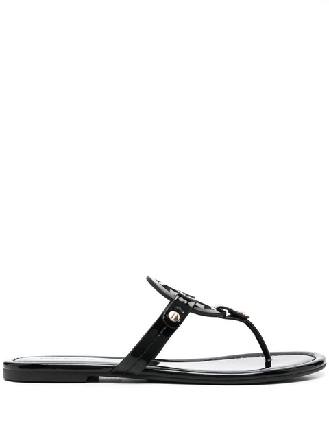 Tory Burch Miller cut-out leather flip-flops - Black - zdjęcie produktu nr 1