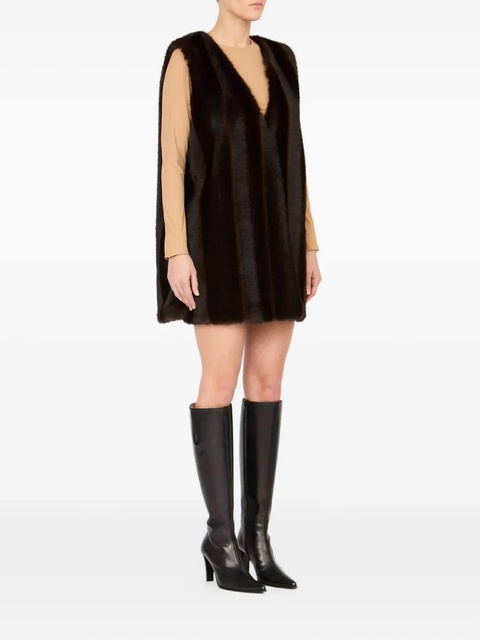MM6 Maison Margiela faux-fur mini dress - Black - zdjęcie produktu nr 2