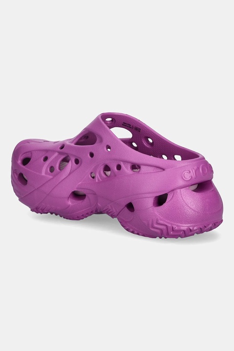 Crocs klapki Caged W Clog damskie kolor fioletowy na platformie 211141 - zdjęcie produktu nr 2
