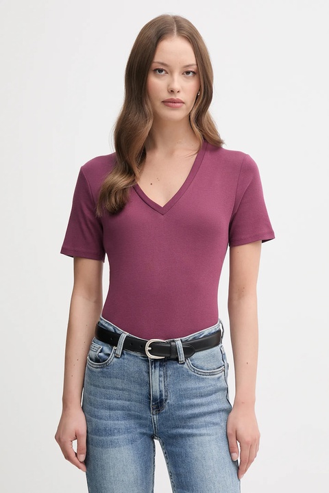 United Colors of Benetton t-shirt bawełniany damski kolor fioletowy 3GA2E4230 - zdjęcie produktu nr 1