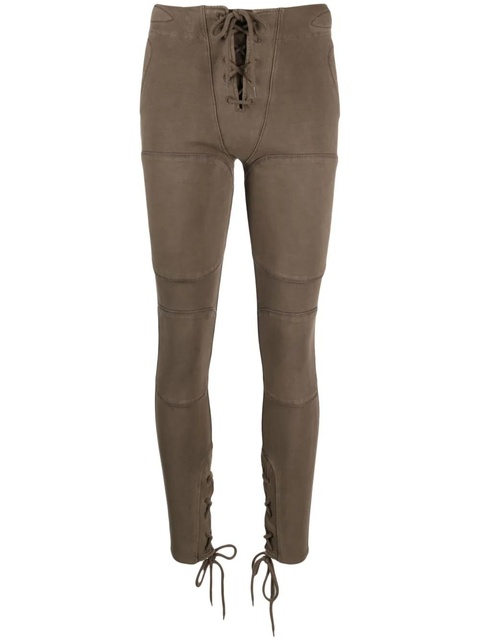 ENTIRE STUDIOS tie-fastening panelled leggings - Brown - zdjęcie produktu nr 1
