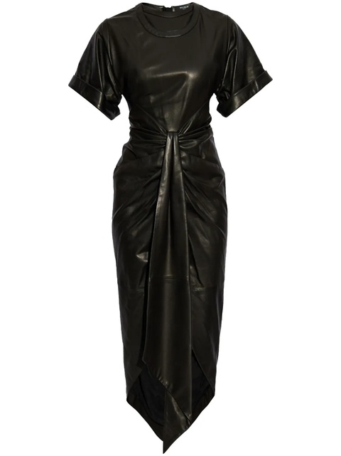 Balmain leather midi dress - Black - zdjęcie produktu nr 1