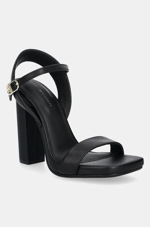 Tommy Hilfiger sandały skórzane HIGH HEEL LEATHER SANDAL kolor czarny FW0FW08534 - zdjęcie produktu nr 1
