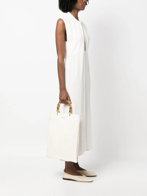 Jil Sander metallic-handle leather tote bag - White - zdjęcie produktu nr 2
