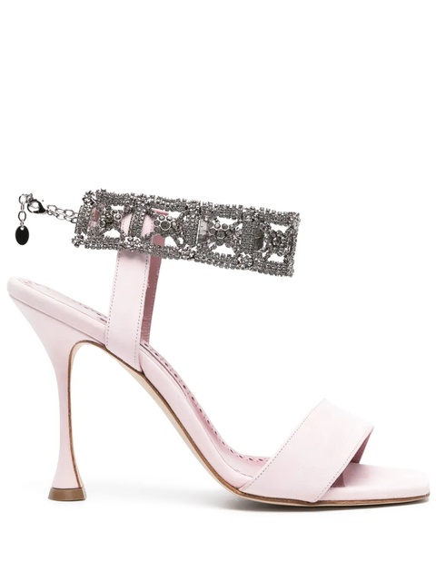 Manolo Blahnik Lierasan 105mm suede sandals - Pink - zdjęcie produktu nr 1