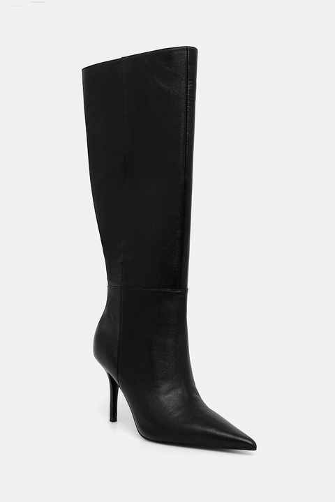 Guess kozaki skórzane GRESSA damskie kolor czarny na szpilce FLFGRS LEA11 - zdjęcie produktu nr 1