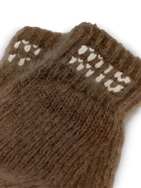 Miu Miu logo gloves - Brown - zdjęcie produktu nr 1