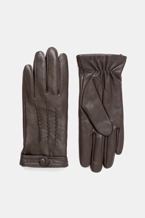 Marciano Guess rękawiczki skórzane damskie kolor brązowy 5BGZ04 9423Z - zdjęcie produktu nr 1