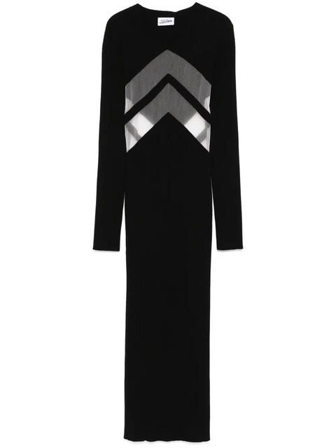 Jean Paul Gaultier semi-sheer panels midi dress - Black - zdjęcie produktu nr 1