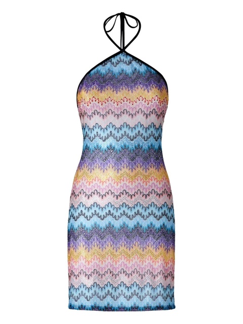 Missoni zigzag-pattern mini dress - Blue - zdjęcie produktu nr 1