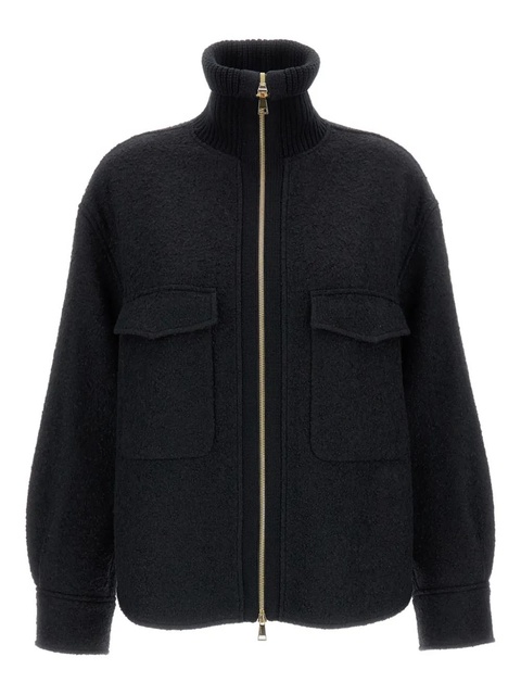 Moncler zip-up patch-pockets shirt - Black - zdjęcie produktu nr 1