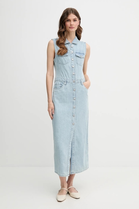 Dkny sukienka kolor niebieski maxi prosta DJ5D9058 - zdjęcie produktu nr 1