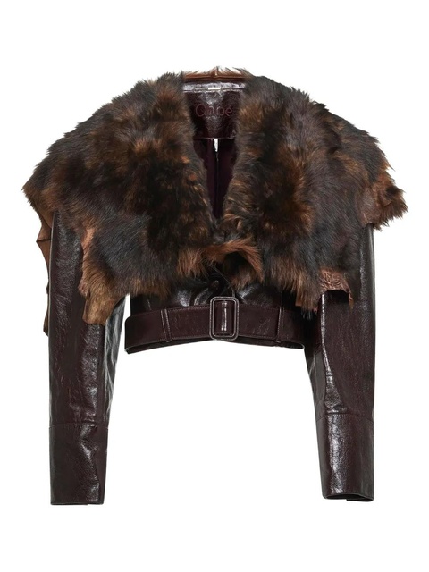 Chloé belted leather jacket - Brown - zdjęcie produktu nr 2