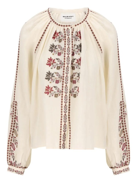 ISABEL MARANT embroidered-flowers blouse - Neutrals - zdjęcie produktu nr 1