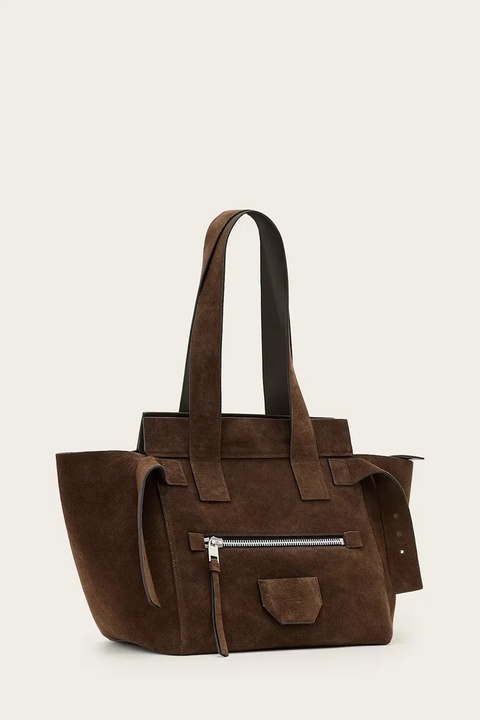 AllSaints torebka skórzana PEREZ kolor brązowy W393XD - zdjęcie produktu nr 1