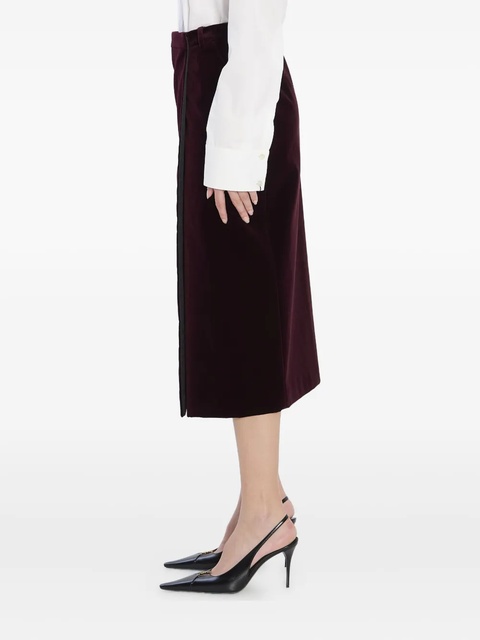 Saint Laurent velvet midi skirt - Red - zdjęcie produktu nr 2