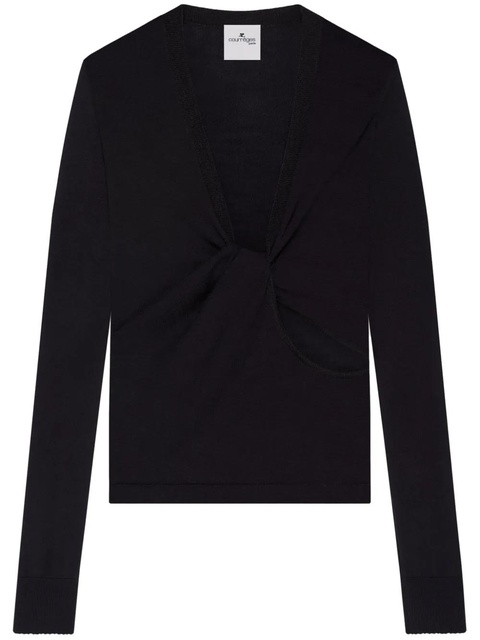 Courrèges twist-detailing shirt - Black - zdjęcie produktu nr 1