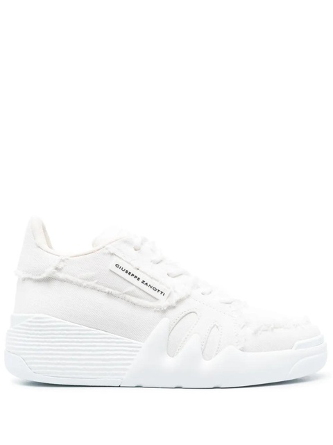 Giuseppe Zanotti Talon frayed-trim sneakers - White - zdjęcie produktu nr 1