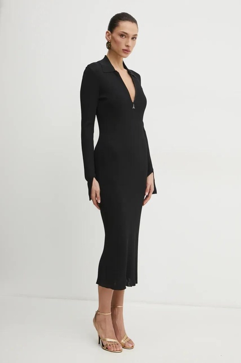 Patrizia Pepe sukienka kolor czarny midi dopasowana 8A1491 K078 - zdjęcie produktu nr 2