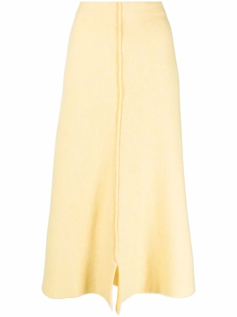 Jil Sander central pleat A-line skirt - Yellow - zdjęcie produktu nr 1