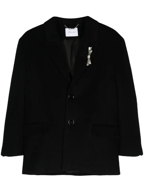 Blumarine Bijoux-pin felted coat - Black - zdjęcie produktu nr 1