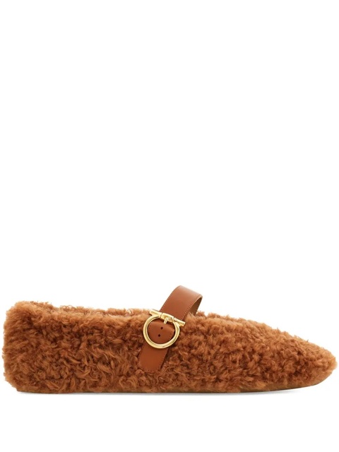 Ferragamo shearling ballet flats - Brown - zdjęcie produktu nr 1