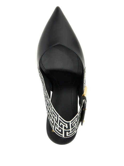 Balmain 95mm signature PB monogram slingback heeled pumps - Black - zdjęcie produktu nr 2