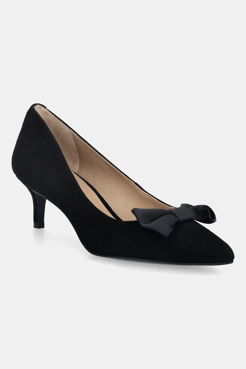 Lauren Ralph Lauren szpilki zamszowe Adrienne Bow kolor czarny 802980116001 - zdjęcie produktu nr 1