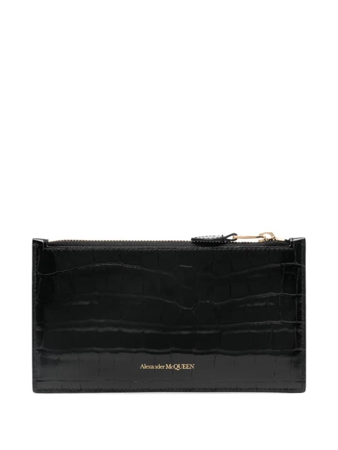Alexander McQueen skull-stud cardholder - Black - zdjęcie produktu nr 1
