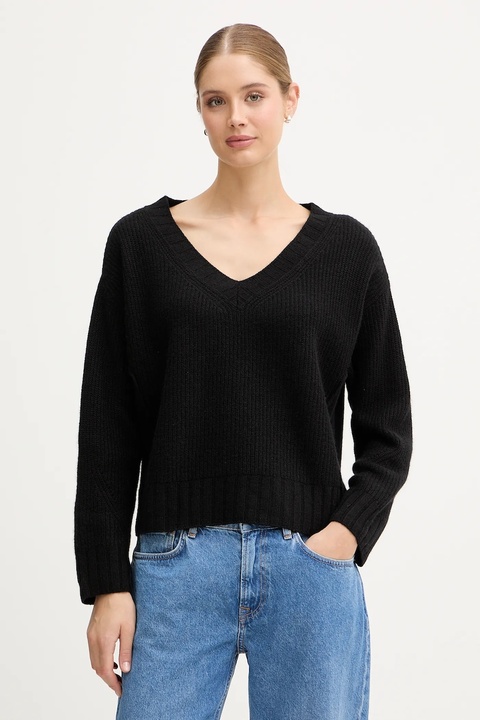 United Colors of Benetton sweter z dodatkiem wełny damski kolor czarny 126WD402Z - zdjęcie produktu nr 1