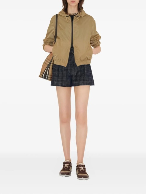 Burberry belted checked denim shorts - Blue - zdjęcie produktu nr 2