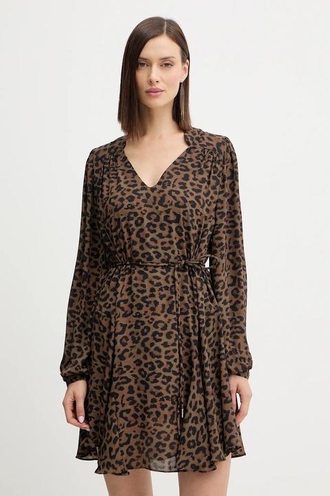 Guess sukienka WANDA kolor brązowy mini prosta W5BK51 WGLA2 - zdjęcie produktu nr 1