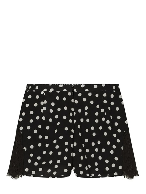 Dolce & Gabbana polka-dot silk-blend shorts - Black - zdjęcie produktu nr 1
