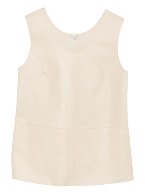 TOTEME scoop-neck leather top - Neutrals - zdjęcie produktu nr 1