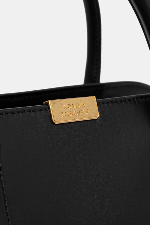 Tommy Hilfiger torebka skórzana kolor czarny AW0AW18205 - zdjęcie produktu nr 1
