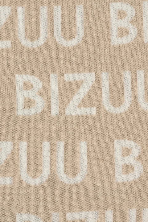 Bizuu szalik z dodatkiem wełny LOGGU damski kolor beżowy wzorzysty LOGGU BEŻOWY - zdjęcie produktu nr 2