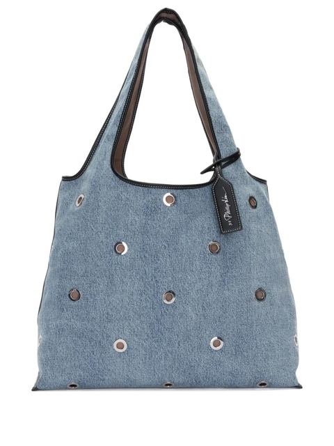 3.1 Phillip Lim eyelet-embellished denim tote bag - Blue - zdjęcie produktu nr 1