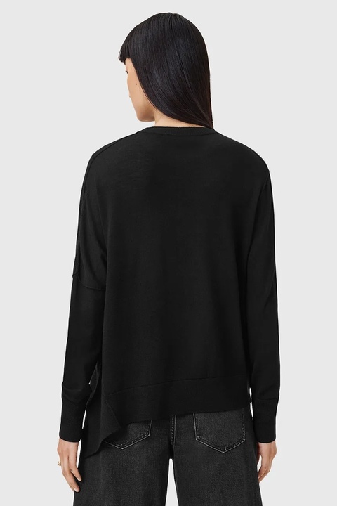 AllSaints sweter wełniany ISLA damski kolor czarny lekki W004KD - zdjęcie produktu nr 1