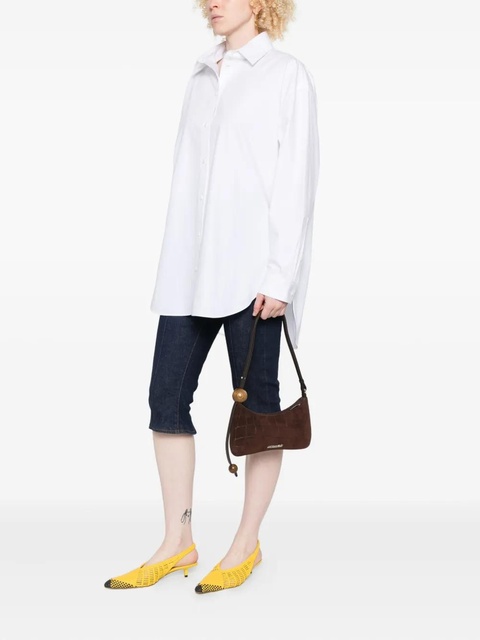 Jacquemus Le Bisou crocodile-effect wood-bead shoulder bag - Brown - zdjęcie produktu nr 2