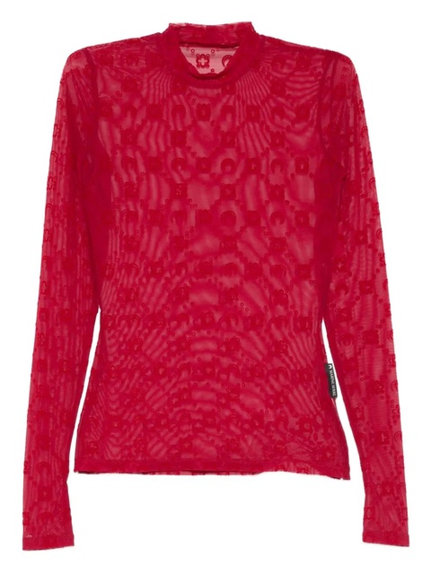 Marine Serre long-sleeve patterned top - Red - zdjęcie produktu nr 1
