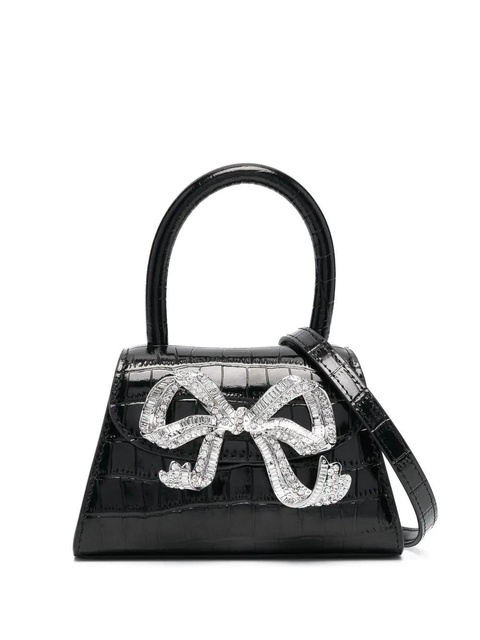 Self-Portrait The Bow micro tote bag - Black - zdjęcie produktu nr 1