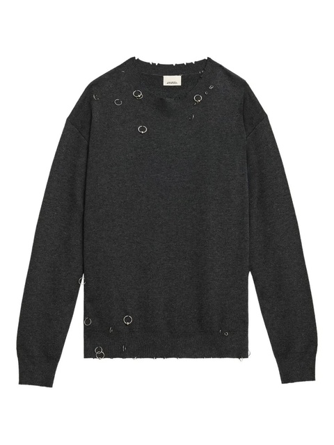 ISABEL MARANT Cassandre ring-embellished pullover - Grey - zdjęcie produktu nr 1