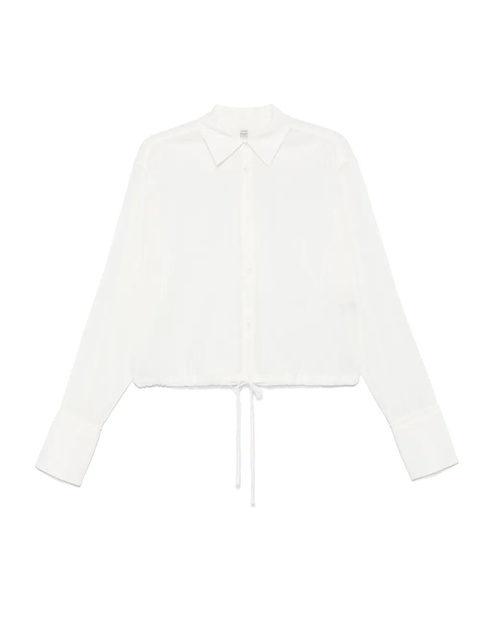 TOTEME drawstring-hem shirt - Neutrals - zdjęcie produktu nr 1