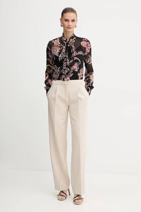 Marciano Guess spodnie BESSY damskie kolor beżowy proste high waist 5BGB05 7346A - zdjęcie produktu nr 1