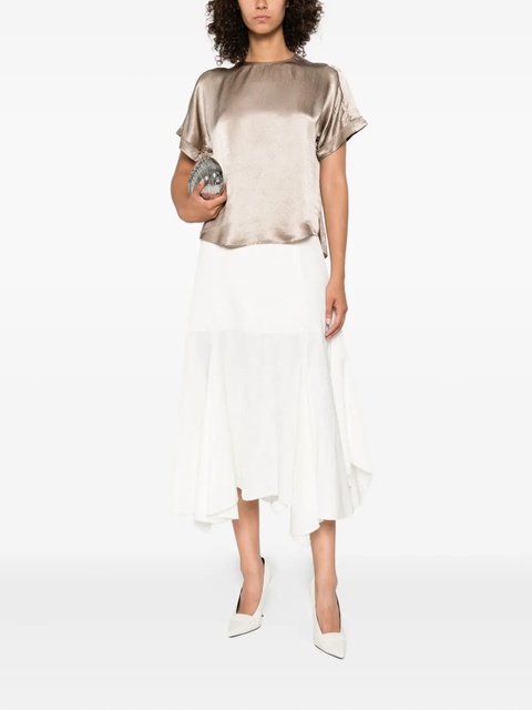 Simkhai satin short-sleeve blouse - Neutrals - zdjęcie produktu nr 1